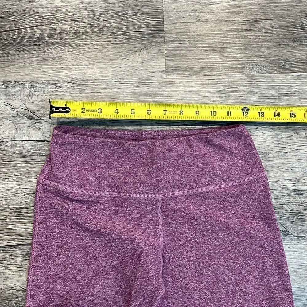GLYDER lavender purple cropped lace up workout leggings XS